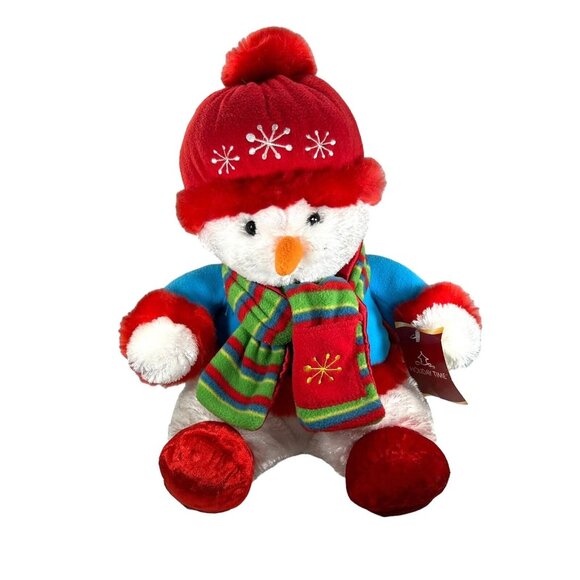 Dan Dee Other - Plush Snowman Dan Dee Collectors Choice Scarf Sweater 14" Hat Snowflakes NWT